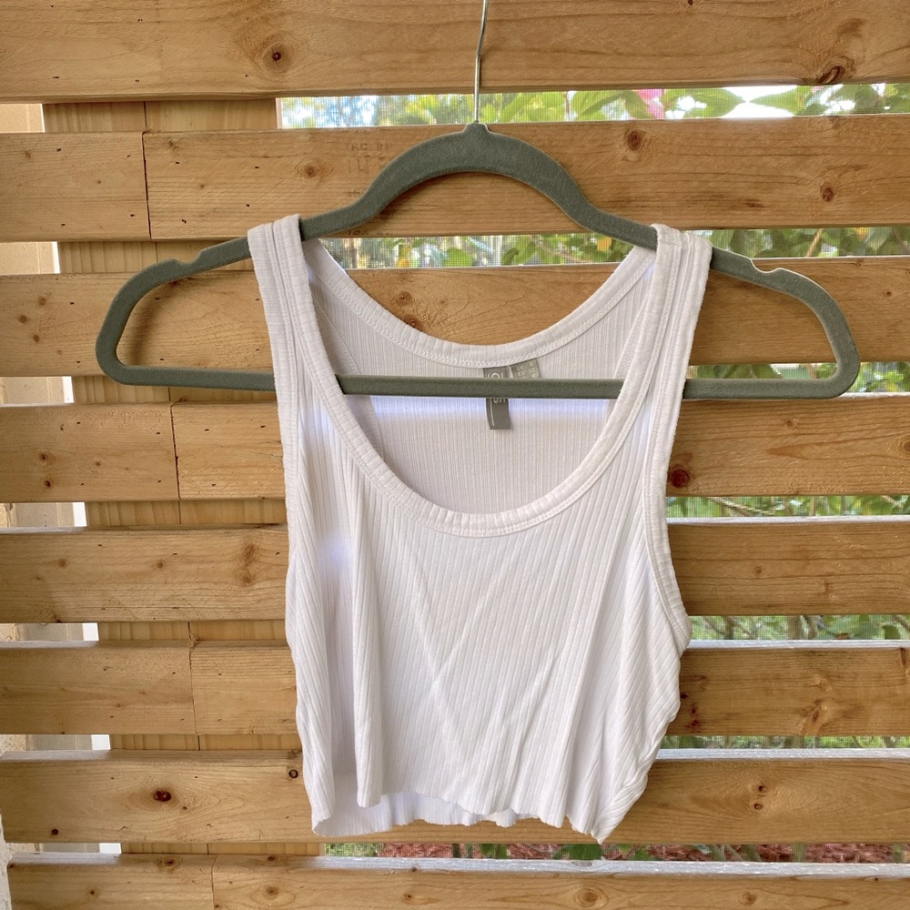 ASOS cropped white racer back tank
